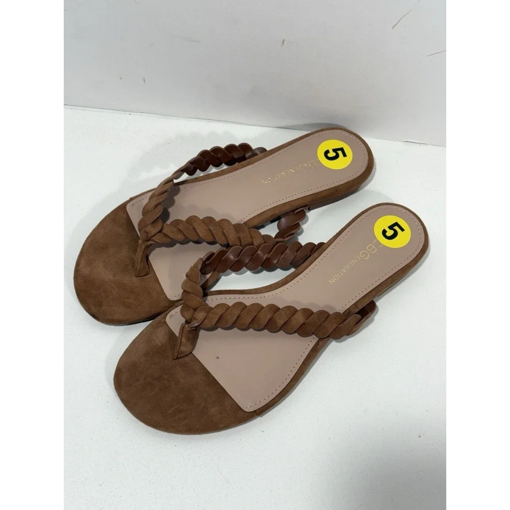 BCBGeneration Womens‎ Gabriela Brown Slide Sandals Slippers Sz 5 New Display